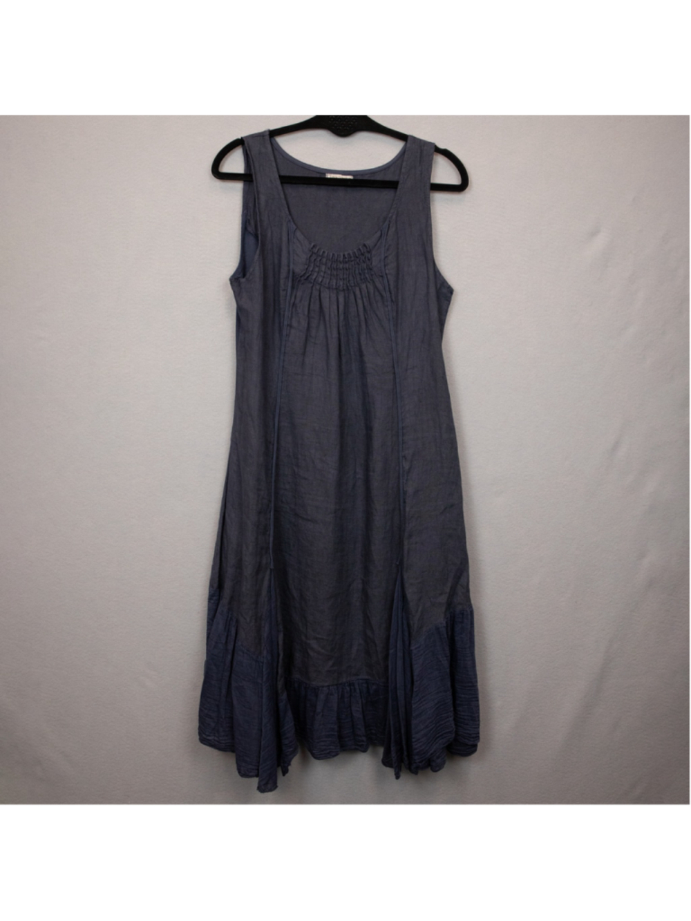Lina Tomei navy sleeveless midi dress-M